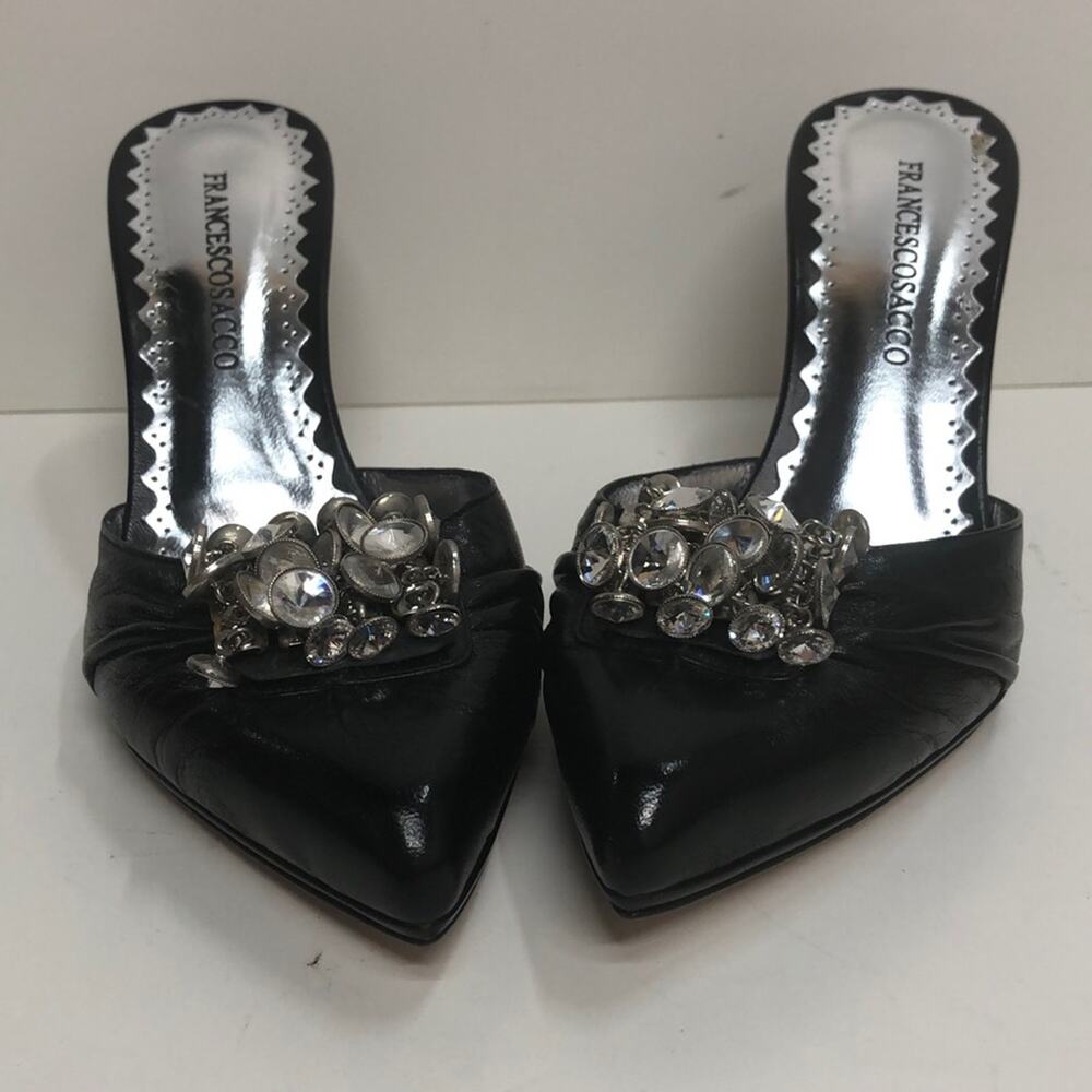Francesco Sacco Made in Italy Black High Heel Mule